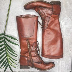 FRYE Melissa Redwood Lace Up Riding Boots Size 8.5
